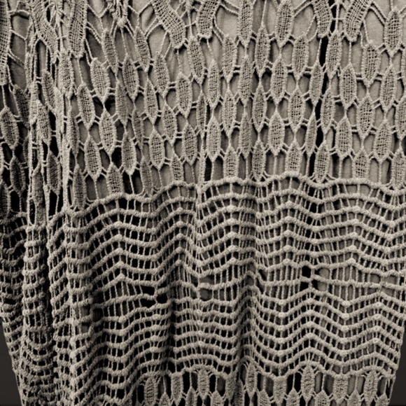 Chicos Crocheted Lace Khaki Green Maxi Skirt Size 3 - Picture 2 of 5